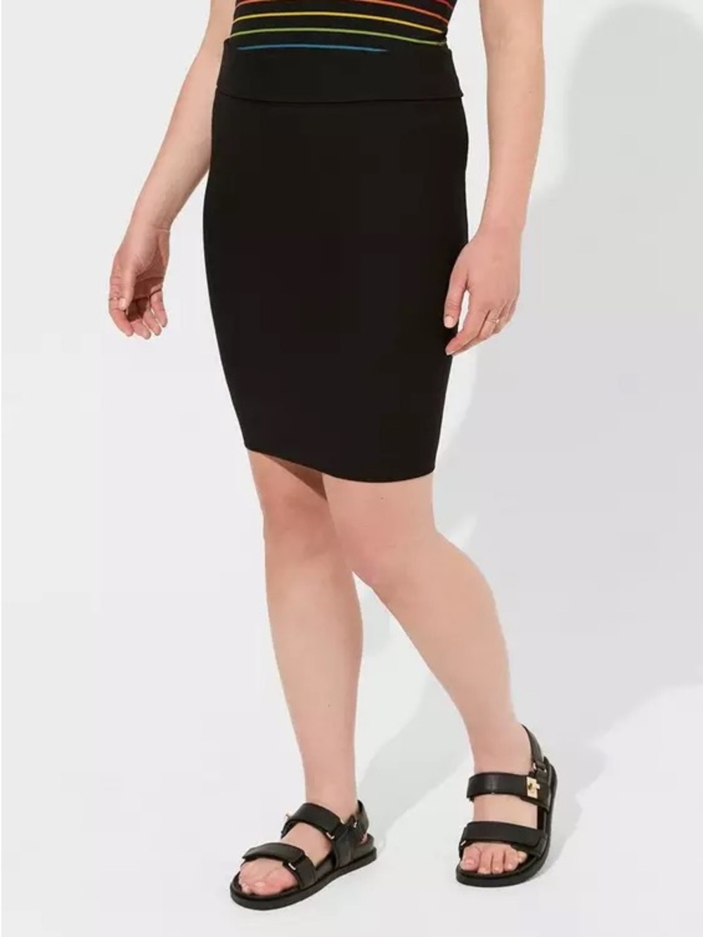 Torrid Black Knit Foldover Pencil Skirt